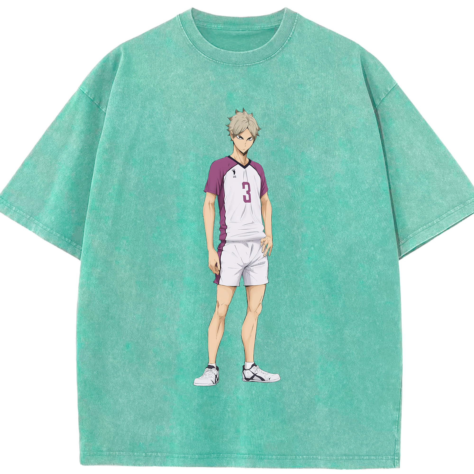 （画像用） ハイキュー!! Haikyu!! 綿100% ヴィンテージ風 半袖Tシャツ（フロントプリント）